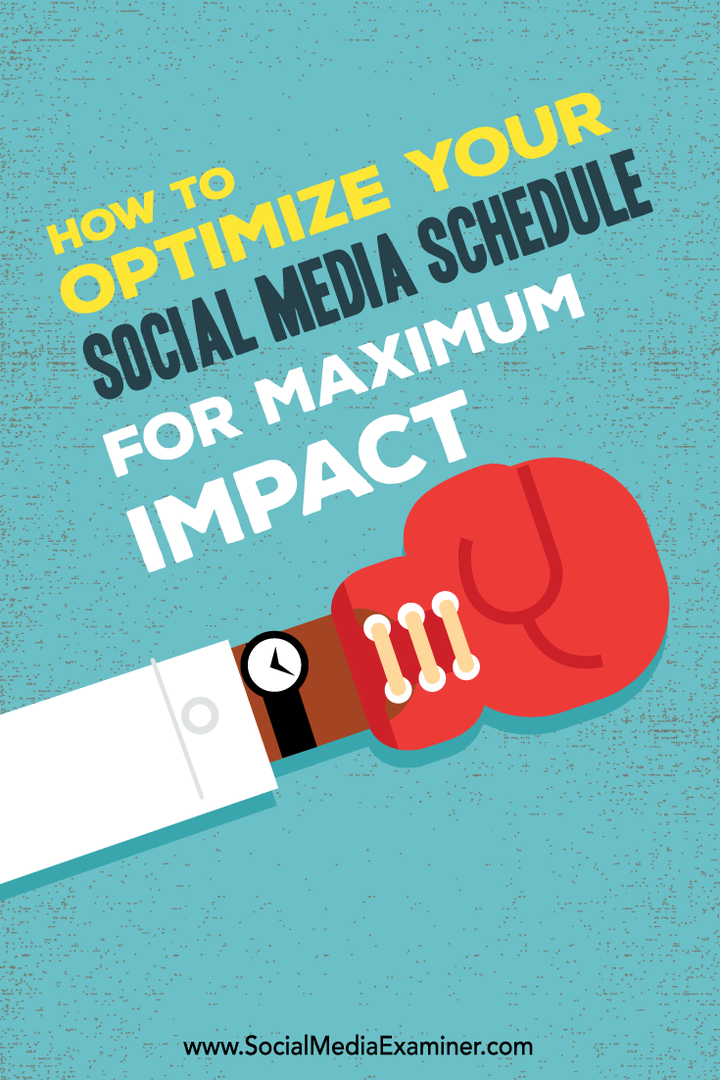 Så här optimerar du ditt schema för sociala medier för maximal påverkan: Social Media Examiner
