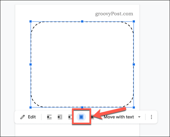 Flytta positionen för en bild i Google Dokument