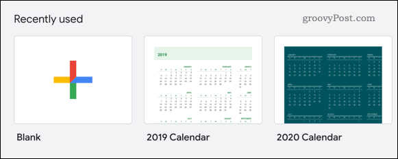 Välja en kalendermall i Google Sheets