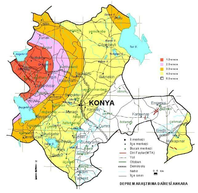 Konya jordbävningsriskkarta