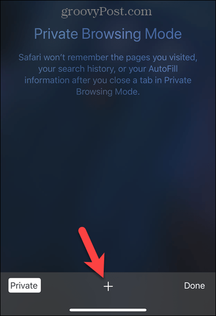 Tryck på plusikonen i Safari på iOS