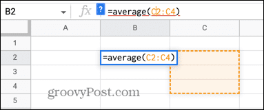 google sheets genomsnittliga fel