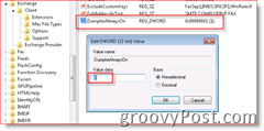 Windows registerredigerare som möjliggör återställning av e-post i inkorgen för Outlook 2007