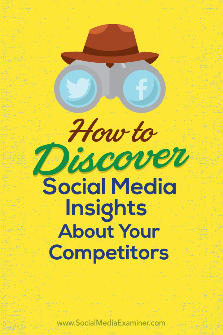 Så här upptäcker du insikter om sociala medier om dina konkurrenter: Sociala medier