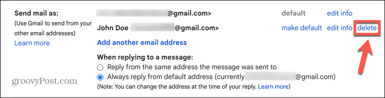gmail radera alias