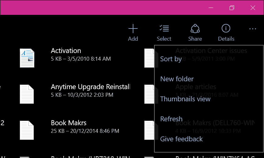 Ny OneDrive Universal-app kommer för Windows 10