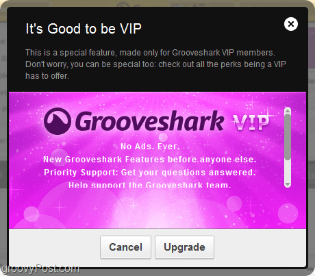 fördelarna med Grooveshark VIP-konto