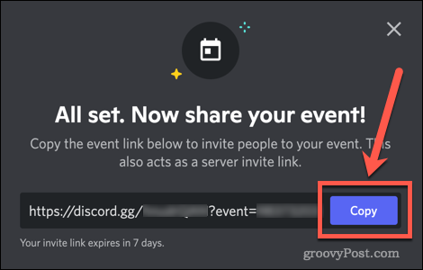 Dela ett Discord-evenemang