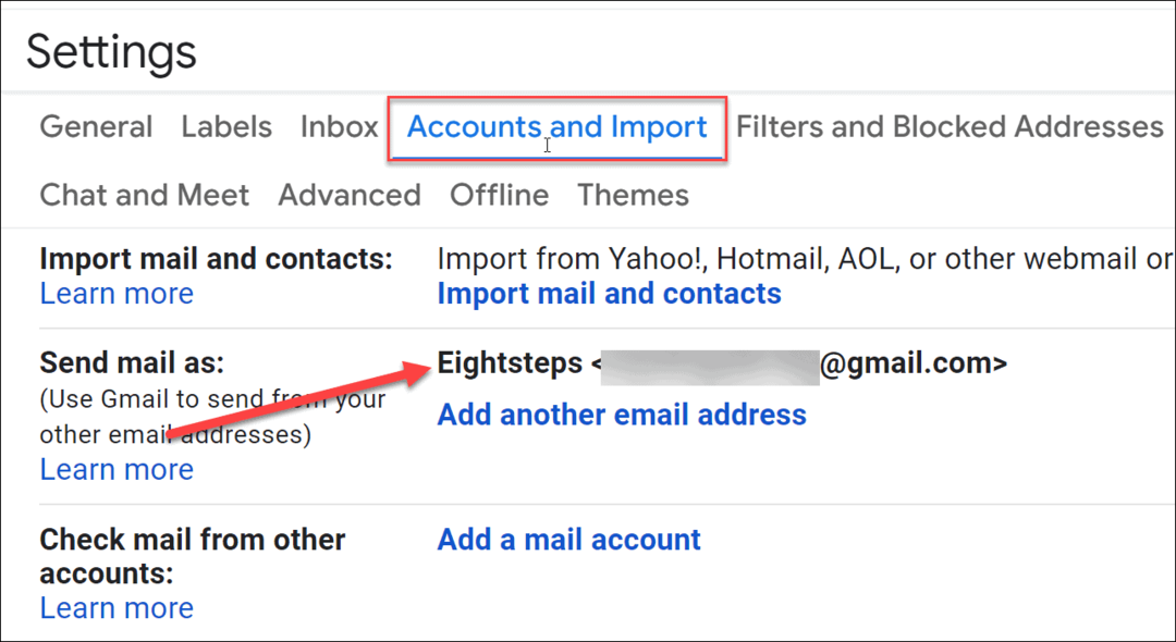 nytt visningsnamn gmail