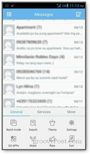 go-SMS-inställningar