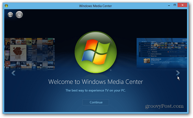 Starta Windows Media Center