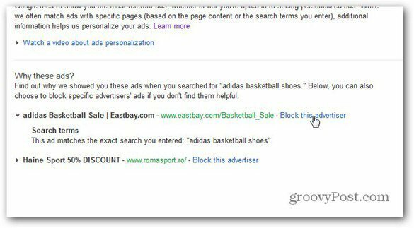 google-annonser blockerar annonsören