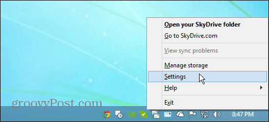 SkyDrive-inställningar