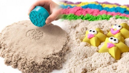 Kinetisk sandtillverkning för barn! Hur gör man praktisk kinetisk sand (månesand) hemma?