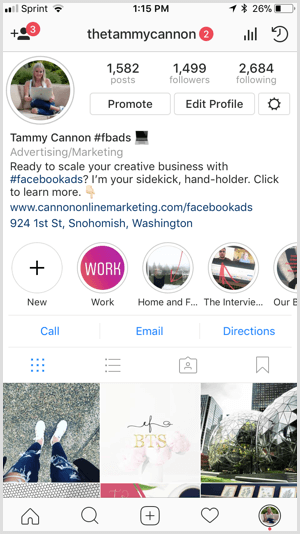 Instagram höjdpunkter med märkesomslag.