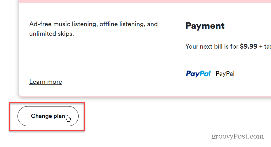 Ändra betalningsmetod på Spotify