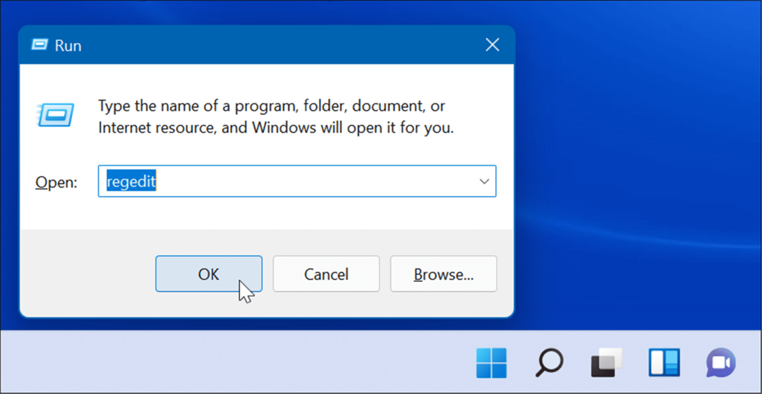regedit Kör Windows 11