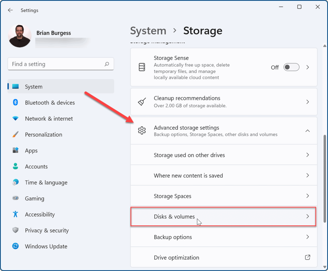diskar och volymer ändrar en enhetsbeteckning i Windows 11