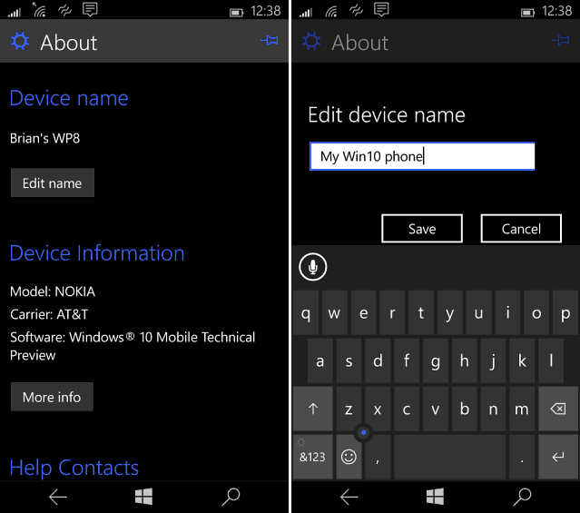Ändra Windows Phone Name