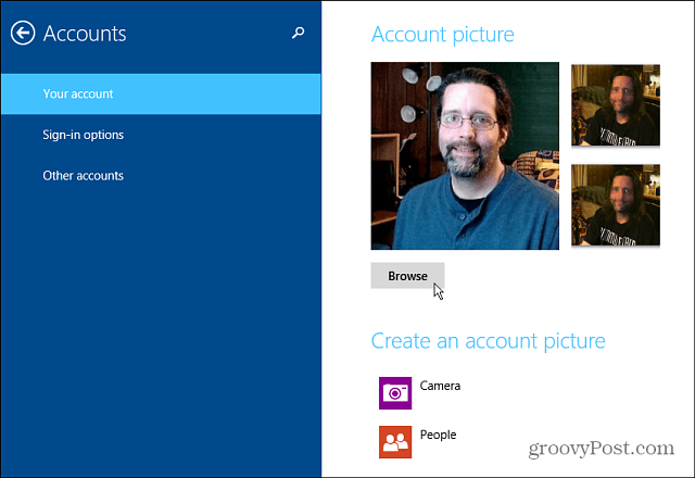 Hur du ändrar din Windows 8.1-kontobild