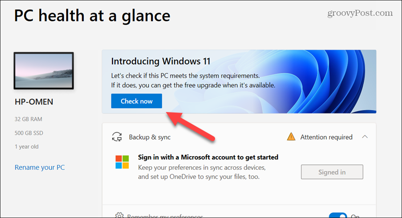 Windows 11 hälsokontroll