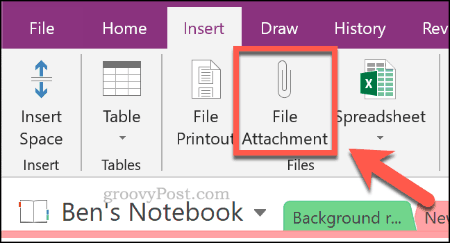 Infoga ett Excel-dokument som filbilaga i OneNote