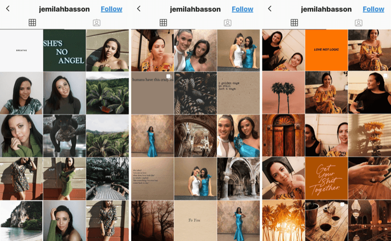 Instagram-affärsprofil för Jemilah Basson