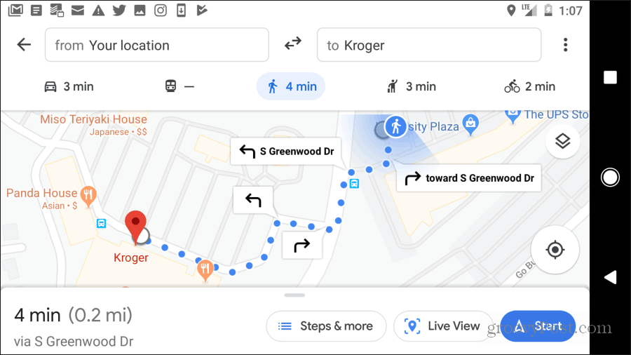 google kartar vägbeskrivning