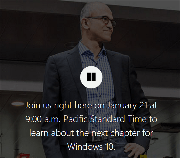 Microsofts Windows 10 Briefing Streaming Live januari 21