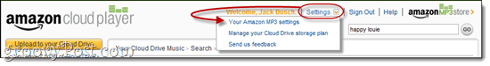 Amazon Cloud Player-inställningar