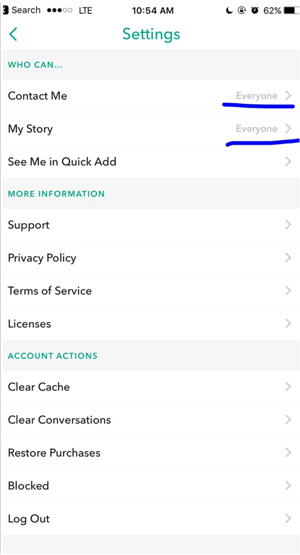 Ändra dina Snapchat-inställningar så att alla kan kontakta dig.