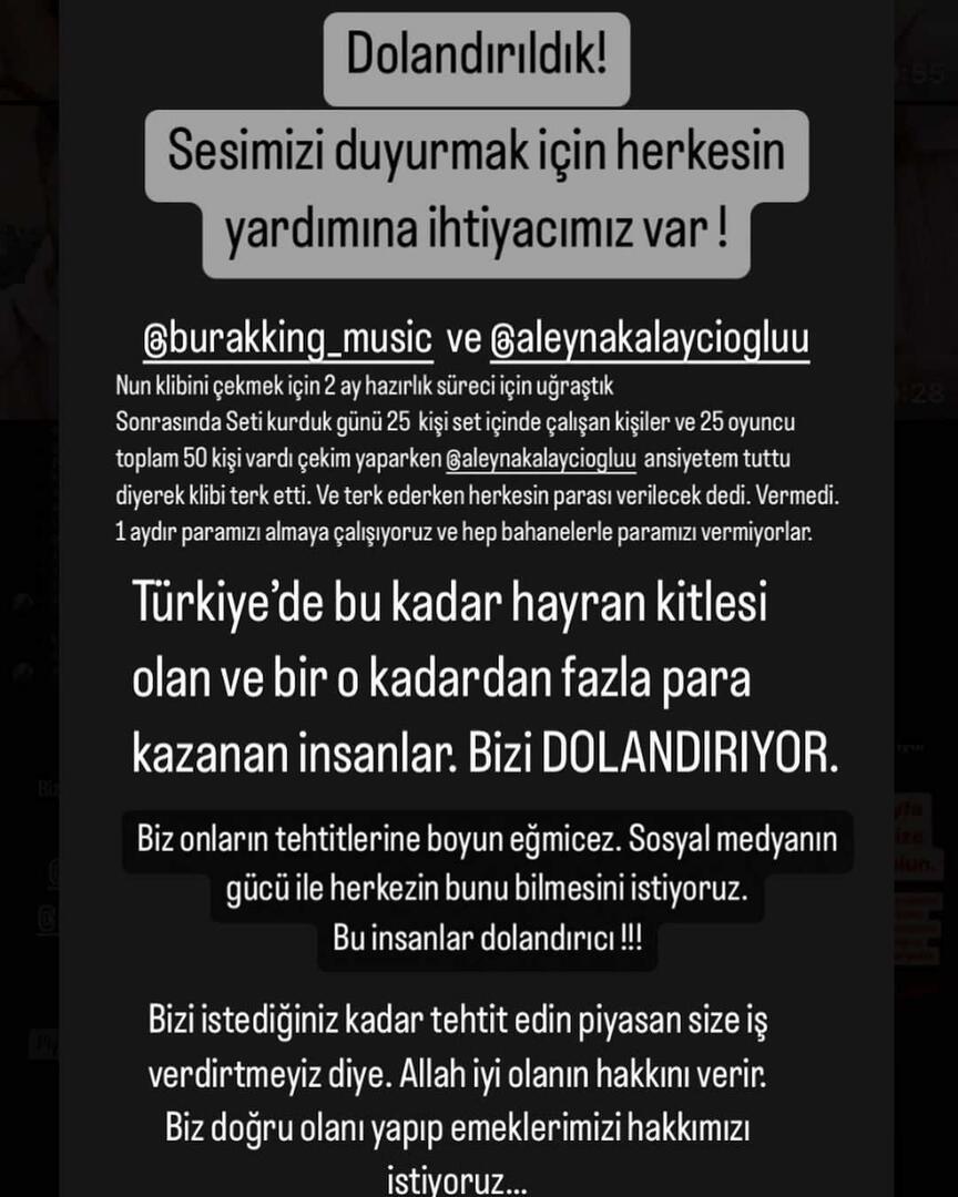 Bedrägerianklagelser mot Burak King och Aleyna Kalaycıoğlu