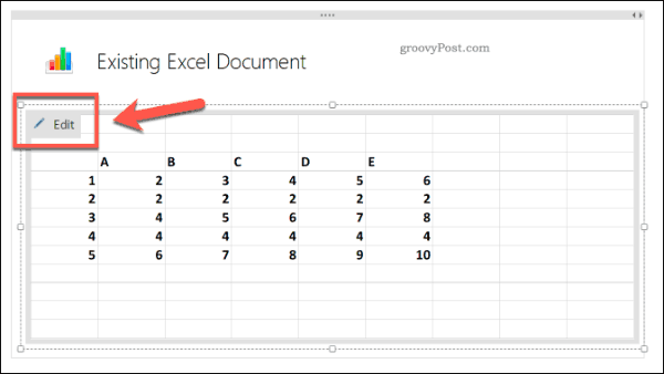 Redigera ett befintligt Excel-kalkylblad i OneNote