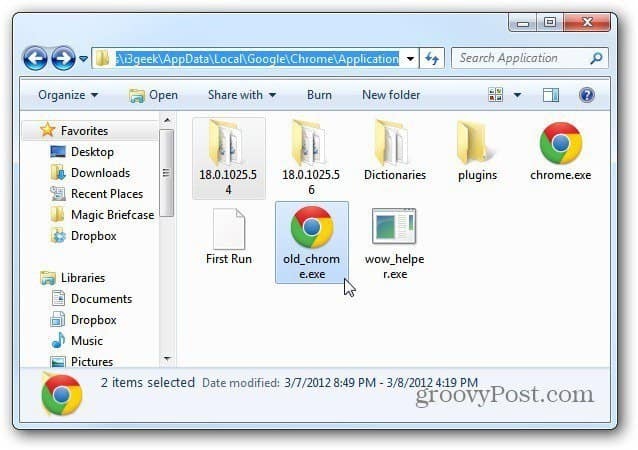 Google Chrome: Ta bort gamla versioner från disken