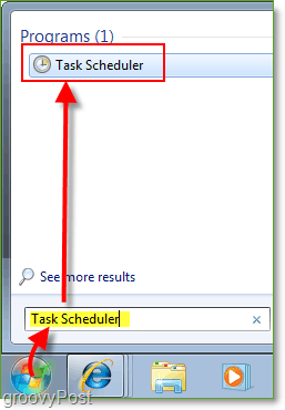 Skärmdump: Windows 7 Start Task Scheduler