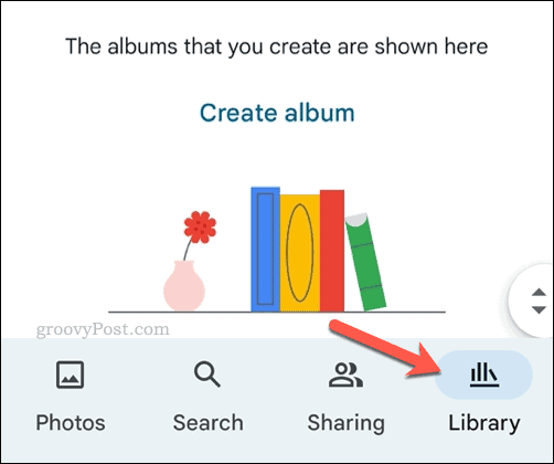 Öppna biblioteket i Google Foto