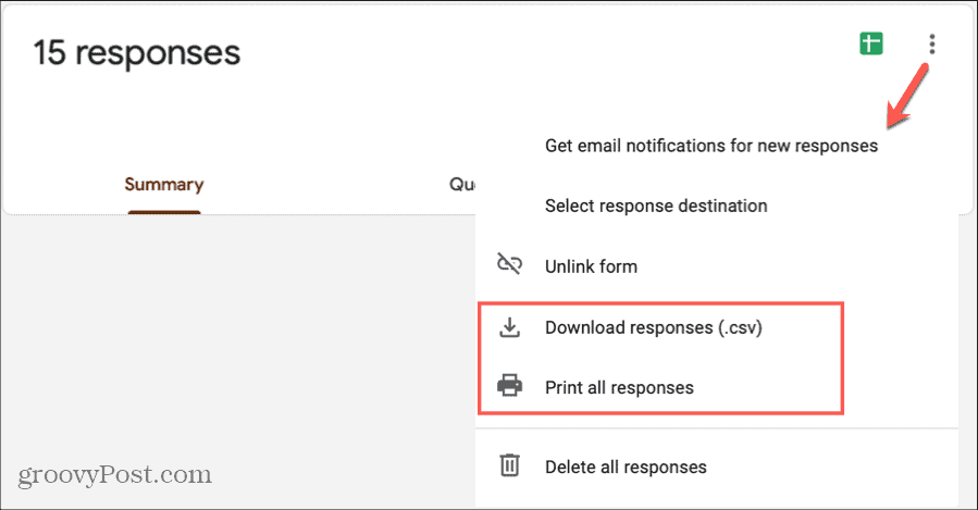 Google Forms-svar Skriv nedladdning