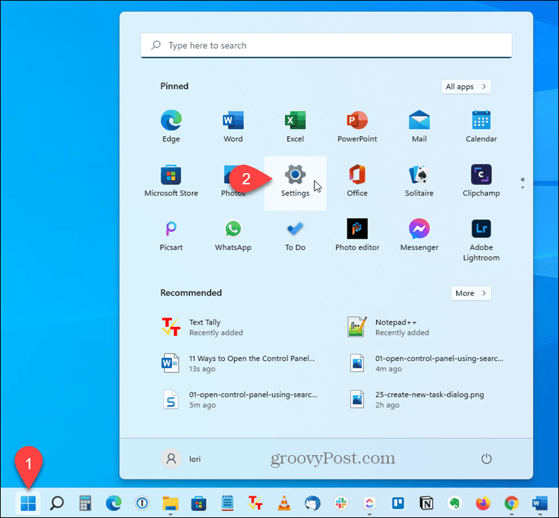 Öppna Inställningar-appen i Windows 11