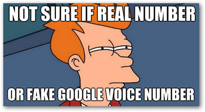är du inte säker på om verkligt nummer eller falska Google-röstnummer