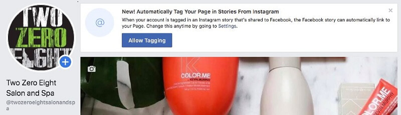 Facebook lanserade en ny automatisk märkningsfunktion som gör det möjligt för användare och andra sidor att märka ett varumärke Sidor i sina berättelser.