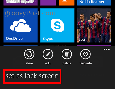 Windows Phone 8.1 skärmdumplåsuppsättning