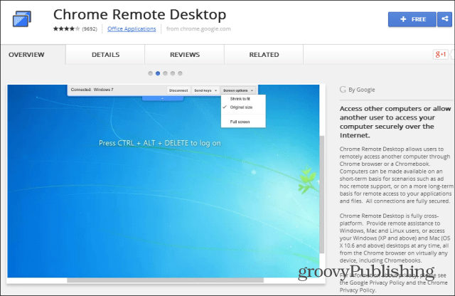 Chrome Remote Desktop Web Store