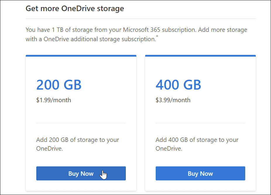 få mer OneDrive-lagring