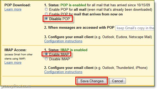 Anslut Gmail till Outlook 2010 med IMAP