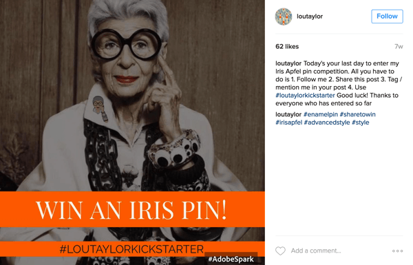 För en Instagram-hashtag-tävling, be användarna att lägga upp ett foto tillsammans med din kampanj-hashtag.