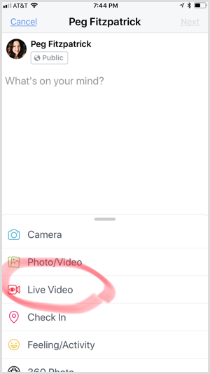 Facebook Creator-appen startar livevideo