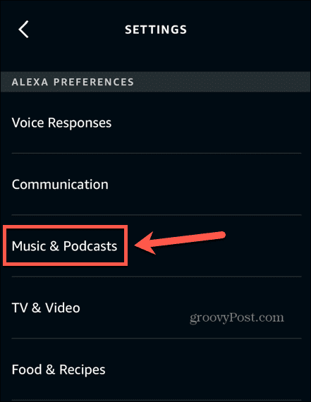 Alexa musik och podcasts