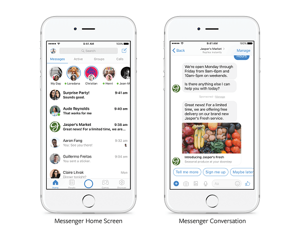 Facebook meddelade att "under de kommande månaderna" kommer alla annonsörer att kunna skicka relevanta kampanjer direkt till kunder som tidigare har kommunicerat med ett varumärke i Messenger.