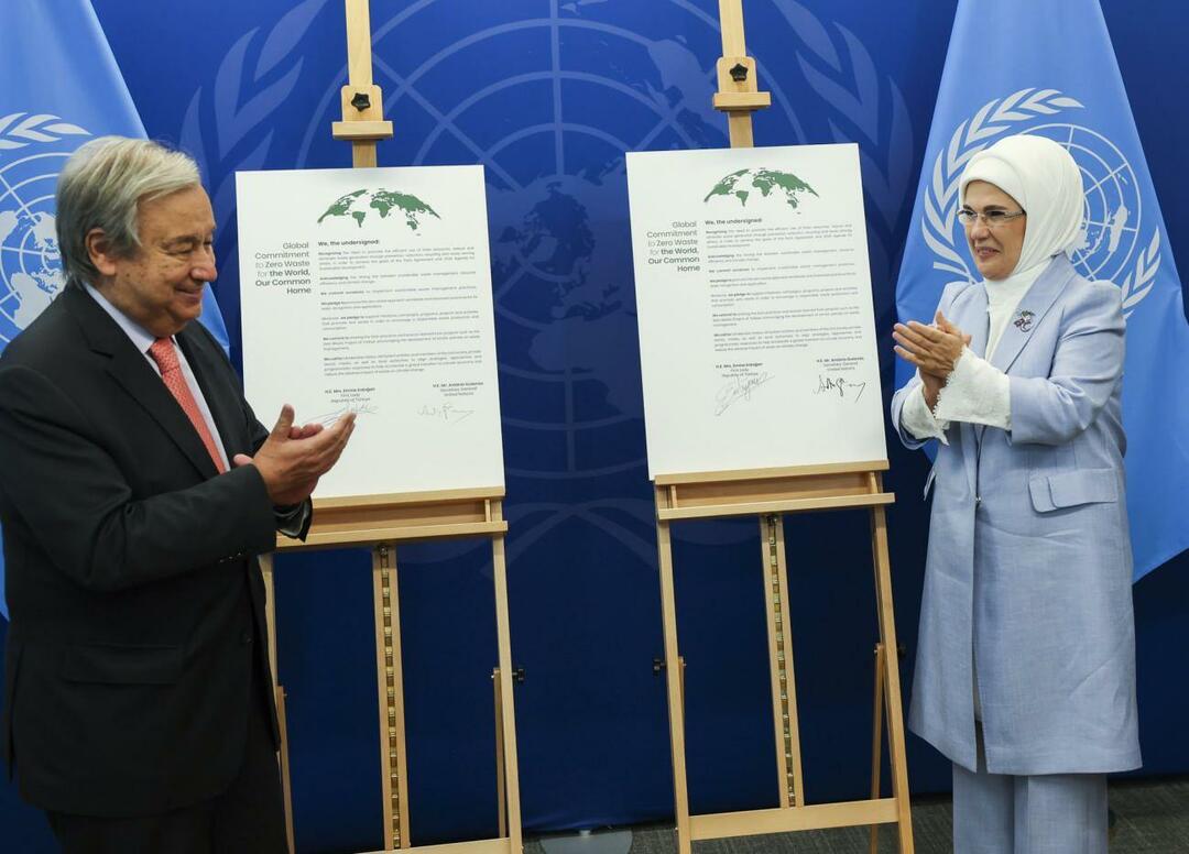 Emine Erdoğan träffade FN: s generalsekreterare som en del av nollavfallsprojektet
