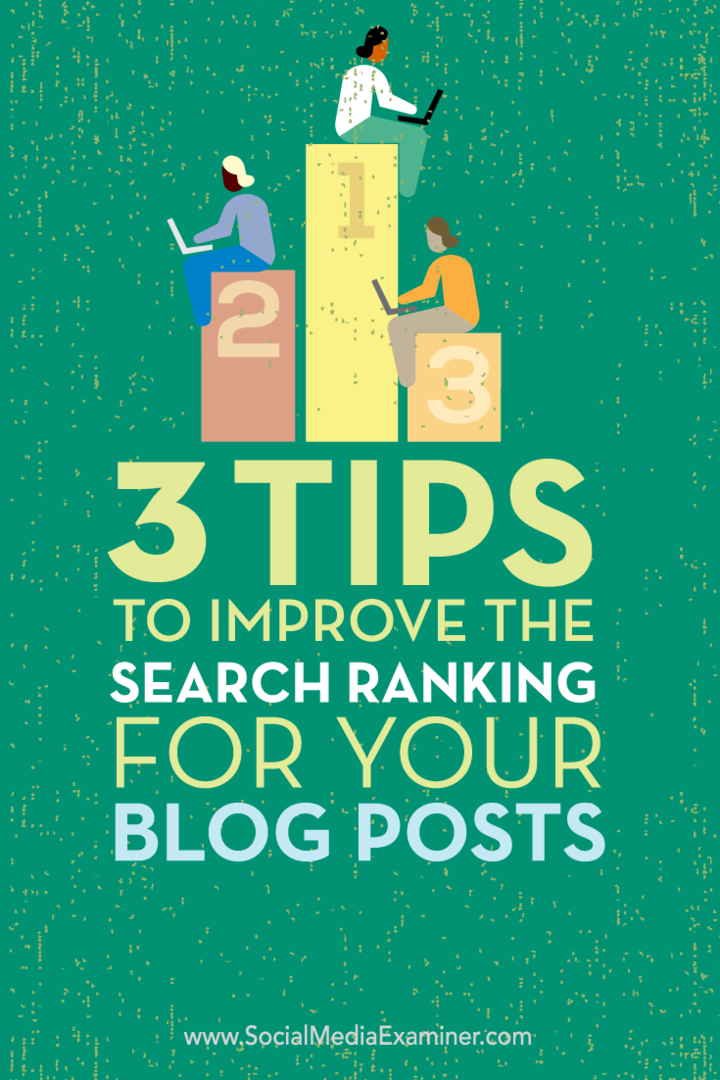 Tips om tre sätt att förbättra sökrankningen för dina blogginlägg.